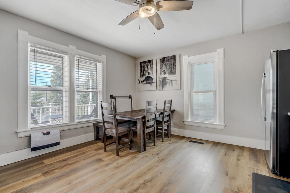 Dining table comes with 3 chairs and a bench!