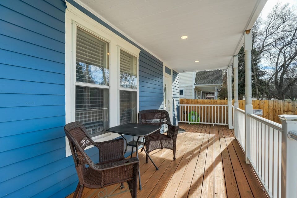 Outdoor seating on the front porch