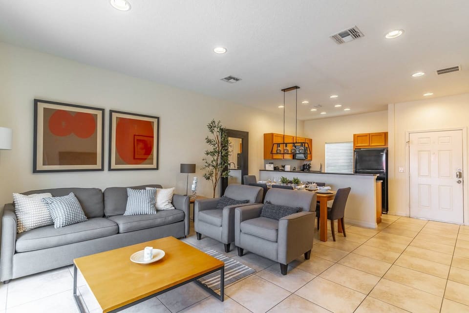 Open Kitchen/Dining/Living room with access to the patio and hot tub!