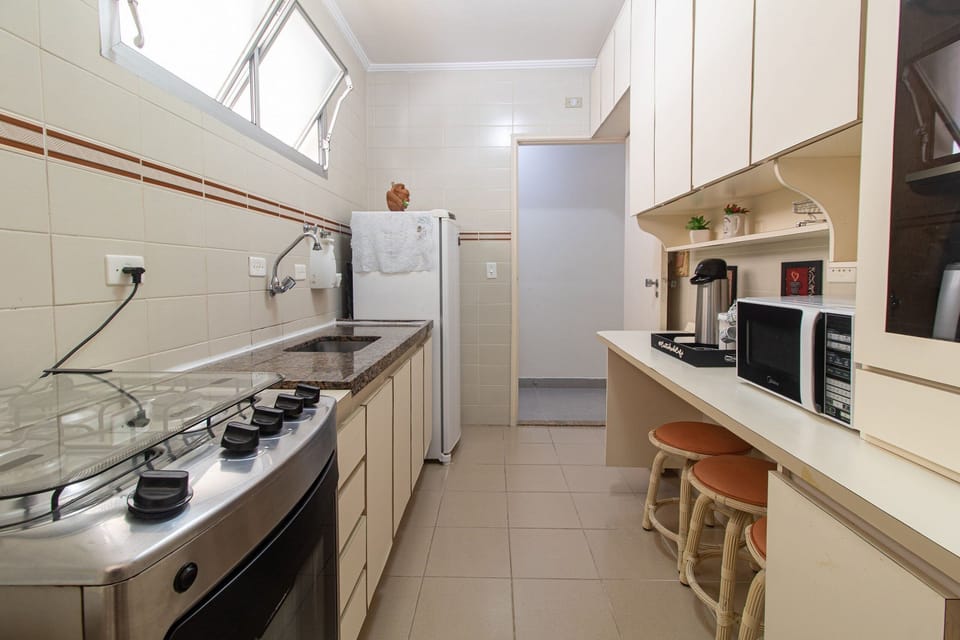 Apartment | Private kitchen | Fridge, microwave, stovetop, blender