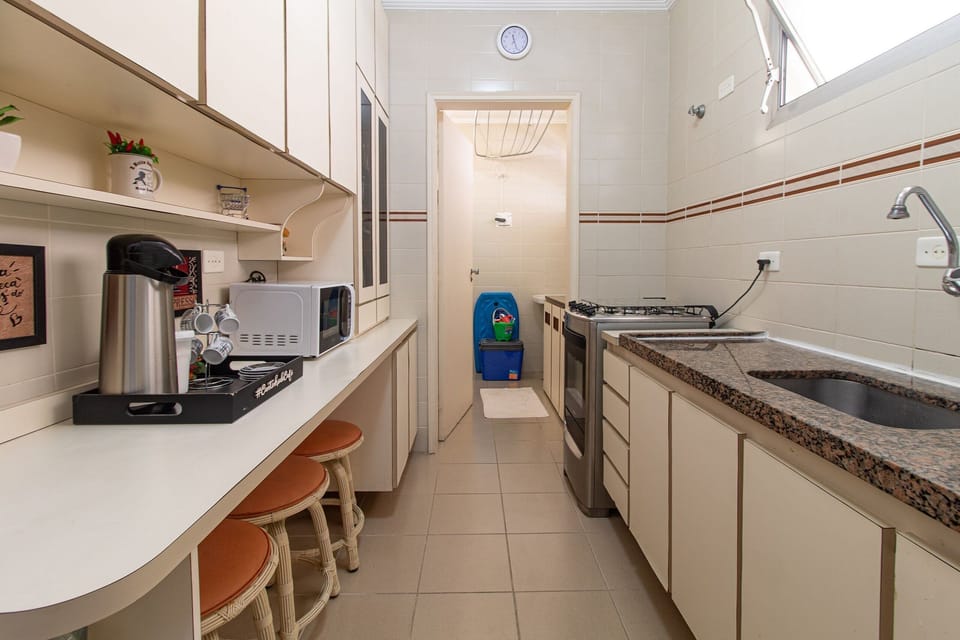 Apartment | Private kitchen | Fridge, microwave, stovetop, blender