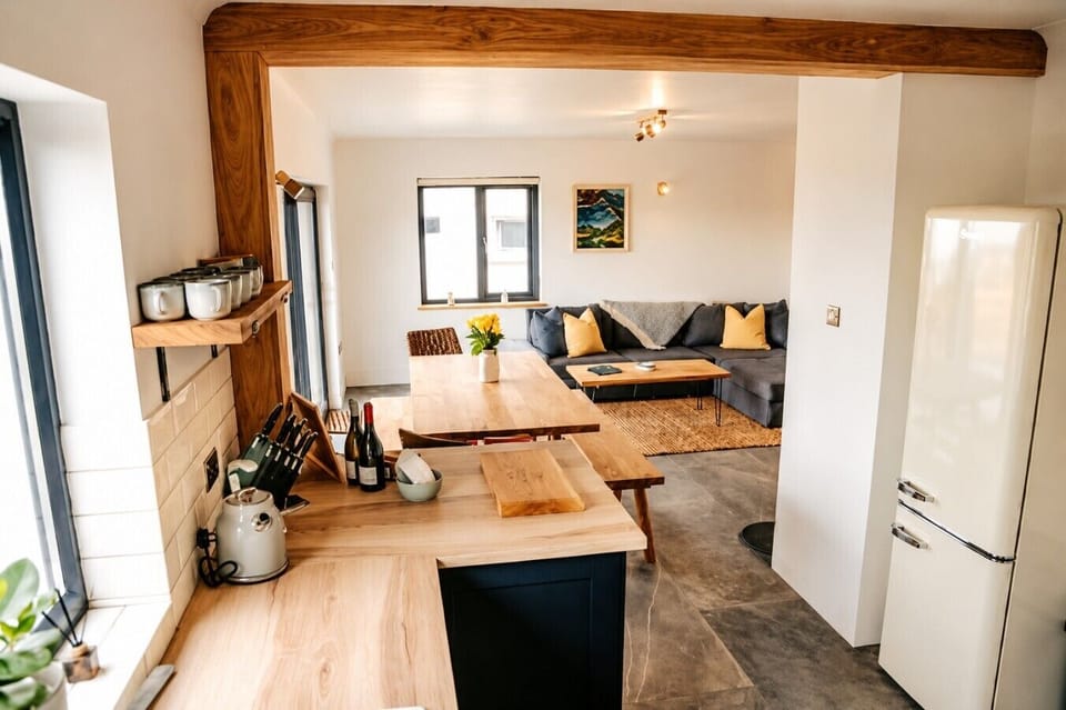 open plan kitchen diner sofas