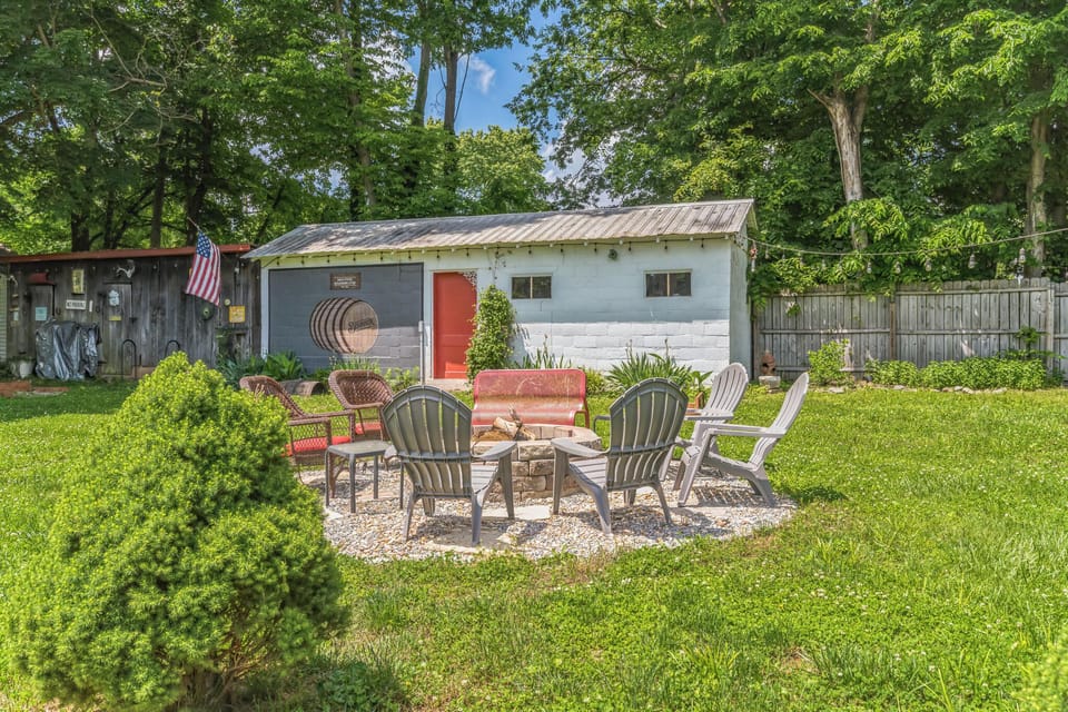 Outdoor Game Shed with Darts and Foosball Table