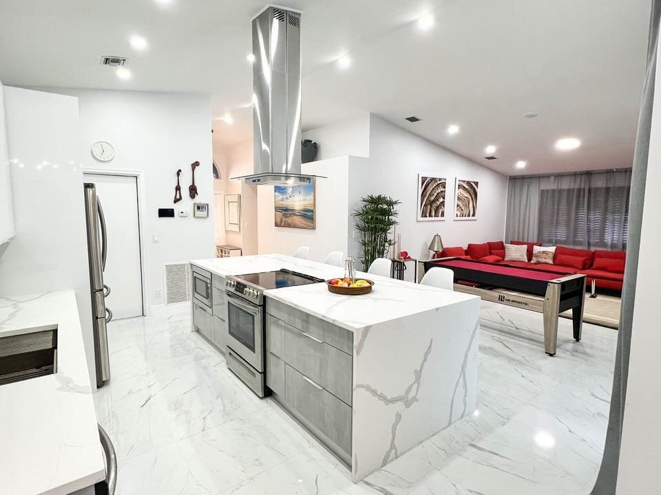 Modern look of my brand new kitchen from the dining area