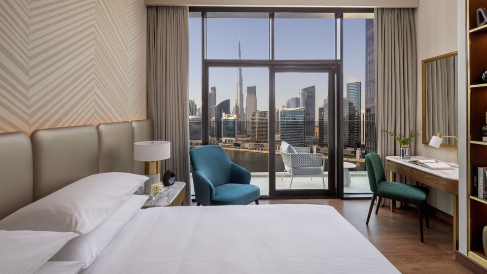 Premium bedding, down comforters, memory foam beds, in-room safe