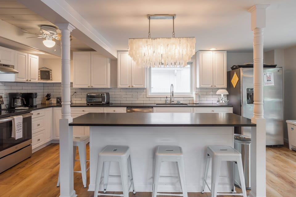 The back of the house was added in 2020 and offers all of today's modern conveniences.