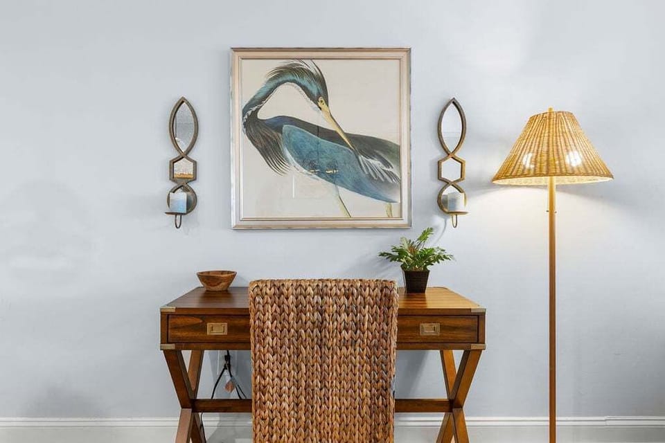 Convenient writing desk so you can work at the beach if needed.