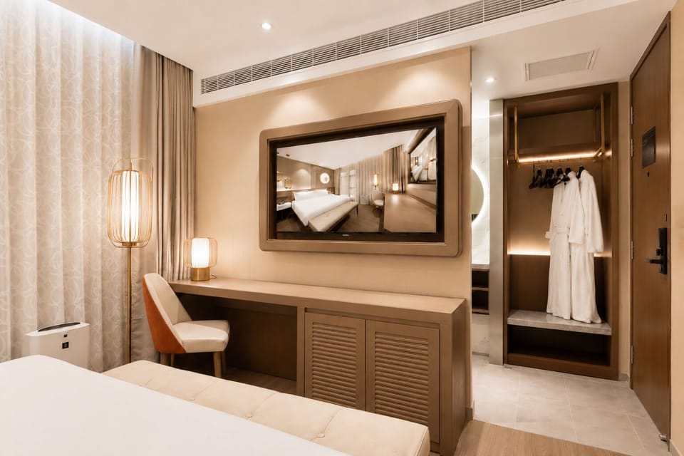 Down comforters, minibar (free items), desk, soundproofing