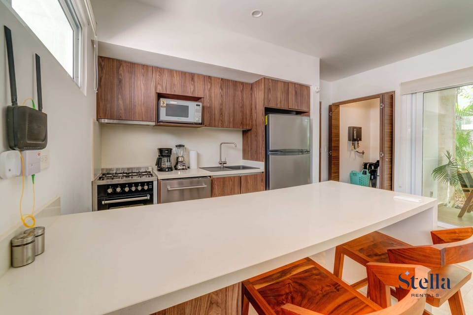The kitchen is equipped with all the essentials to prepare meals at home - a great money saver