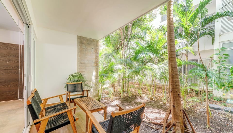 Your private outdoor patio is a great space to enjoy your morning coffee
