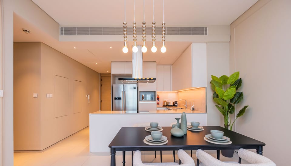 Design Apartment, Balcony, Sea View | Private kitchen | Coffee/tea maker, fridge, microwave, dishwasher