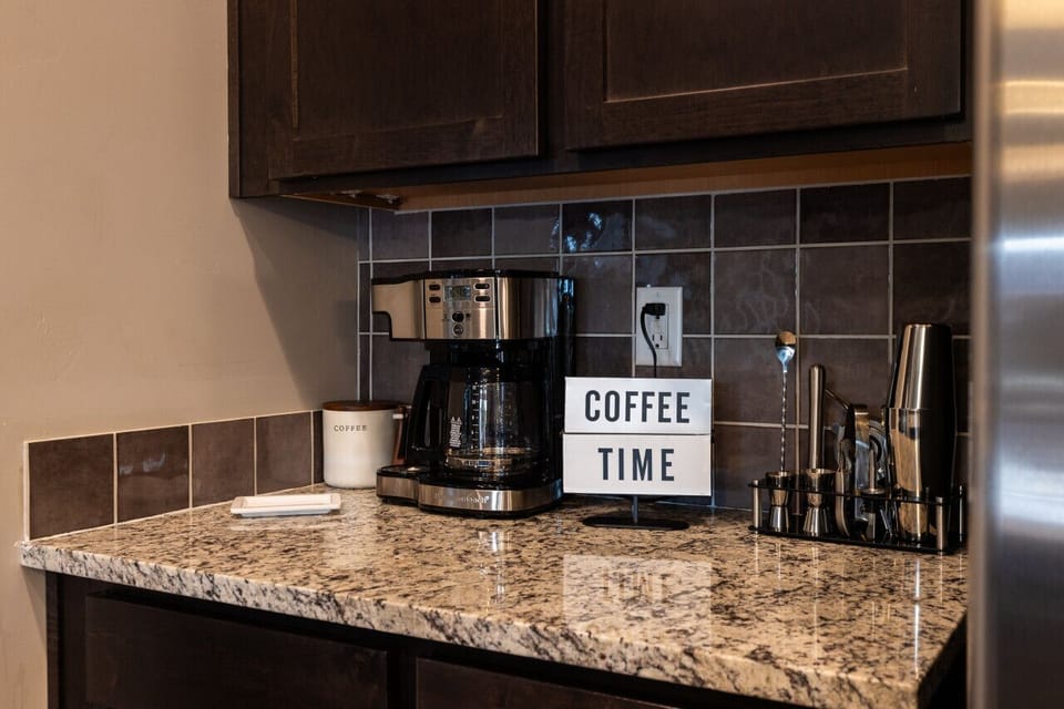 Coffee and filters are provided.