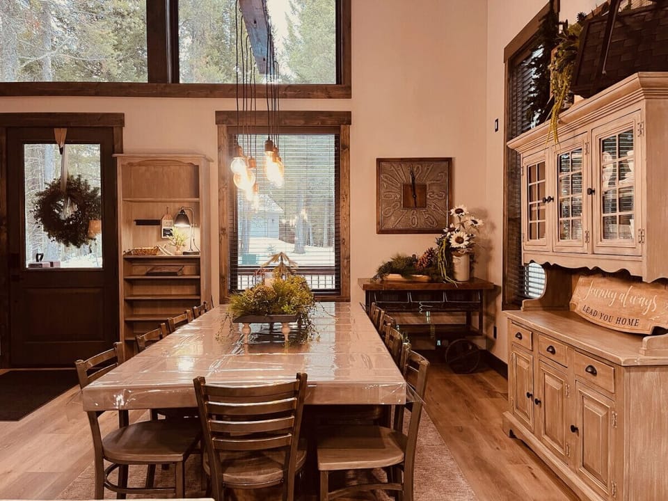 Dining table with seating for 10 