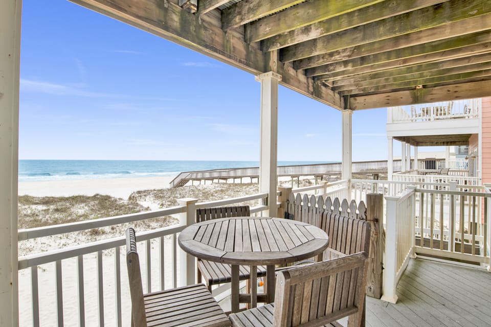 Enjoy meals outdoor under the covered balcony