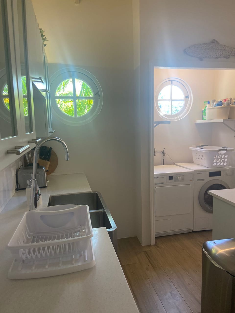 kitchen and laundry area