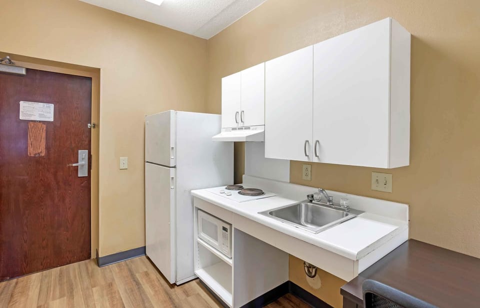 Studio, 1 Queen Bed, Accessible, Non Smoking | Private kitchen | Full-size fridge, microwave, stovetop, coffee/tea maker
