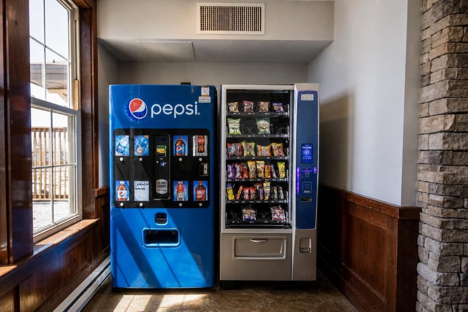 Snack and beverage vending machines.