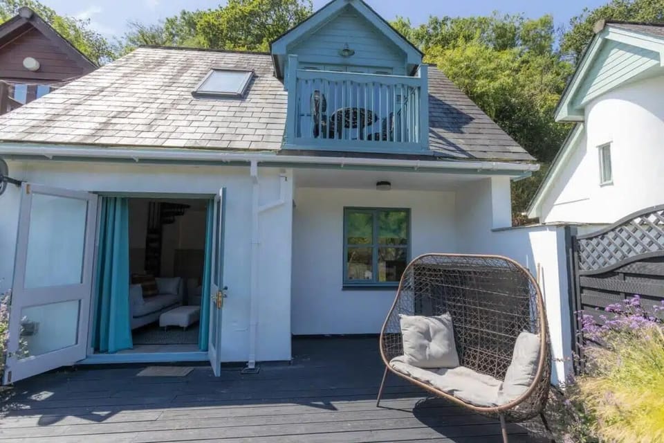 Balcony from main bedroom with bistro set for 2, perfect to enjoy a cup of tea or coffee in the morning taking in views of the creek