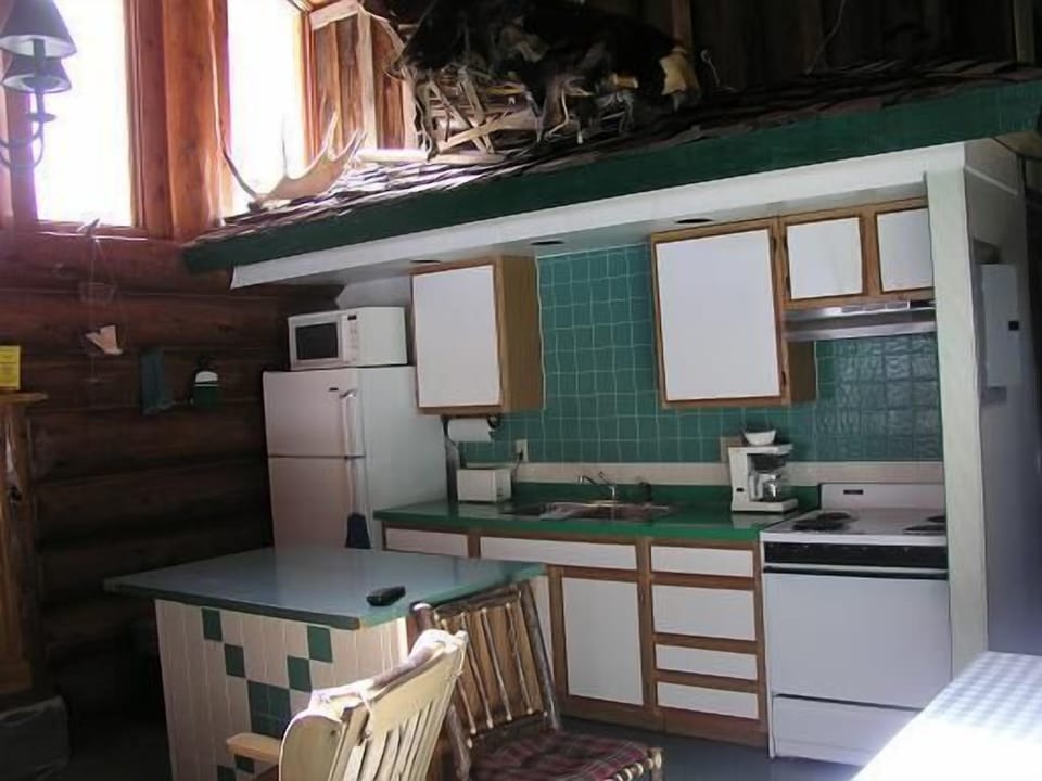 Classic Cabin, 3 Bedrooms, Fireplace | Private kitchen | Fridge, microwave, cookware/dishes/utensils