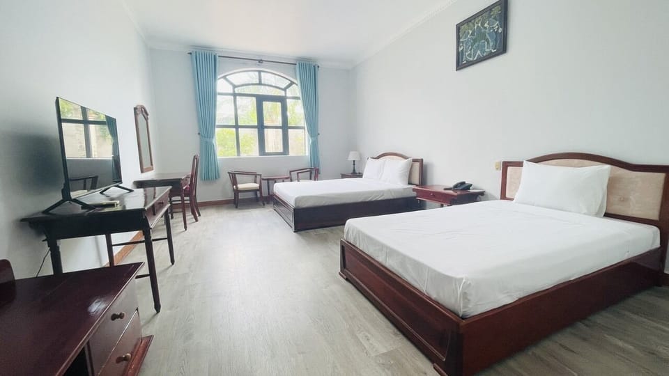 Family Quadruple Room, Pool View | Desk, iron/ironing board, WiFi (free)
