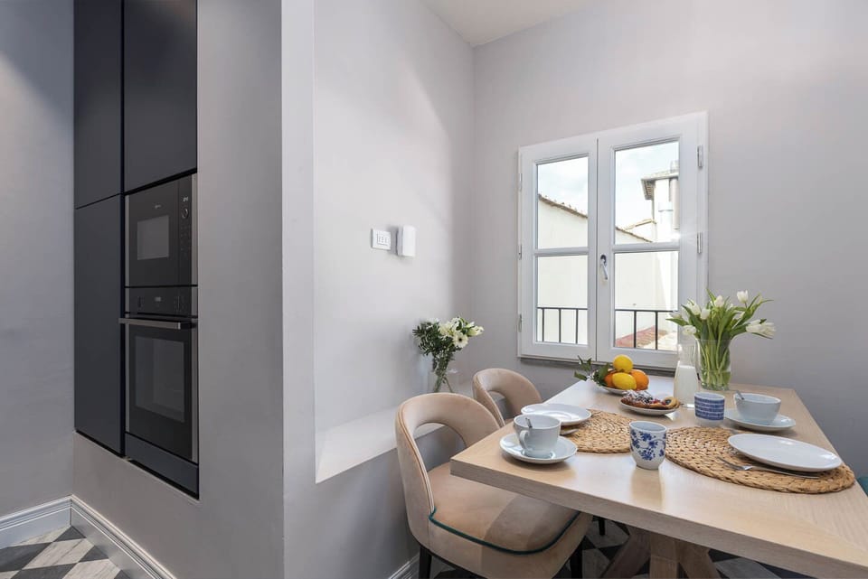 Panoramic Apartment, City View | Private kitchen | Full-size fridge, oven, stovetop, dishwasher