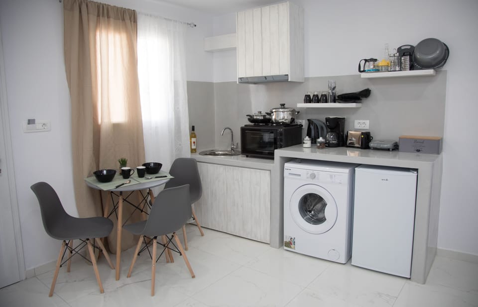 Deluxe Apartment | Private kitchen | Mini-fridge, stovetop, coffee/tea maker, electric kettle