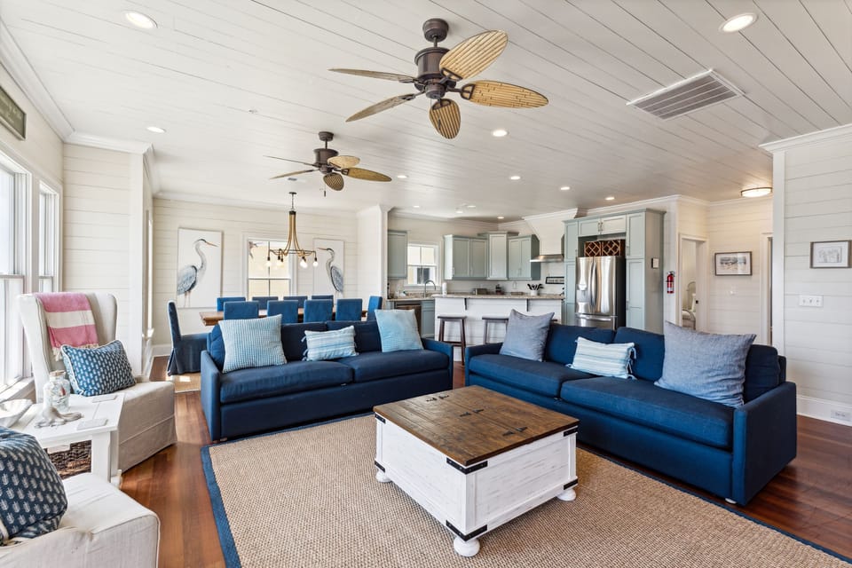 Open concept Living, Dining, and Kitchen space