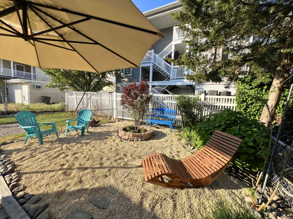 Shared Backyard Space with grill and firepit