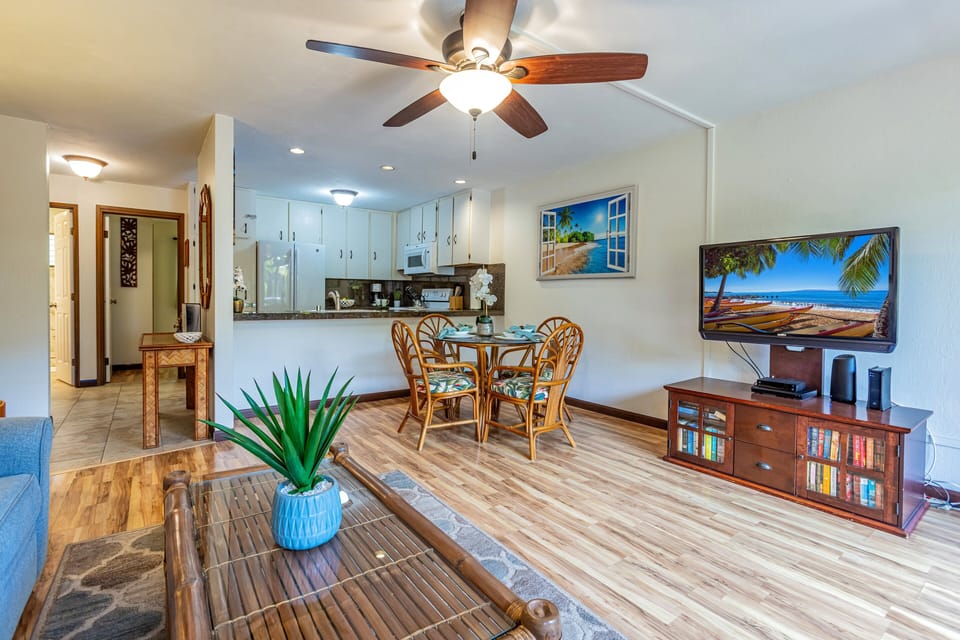 Large flat screen TV in the living room