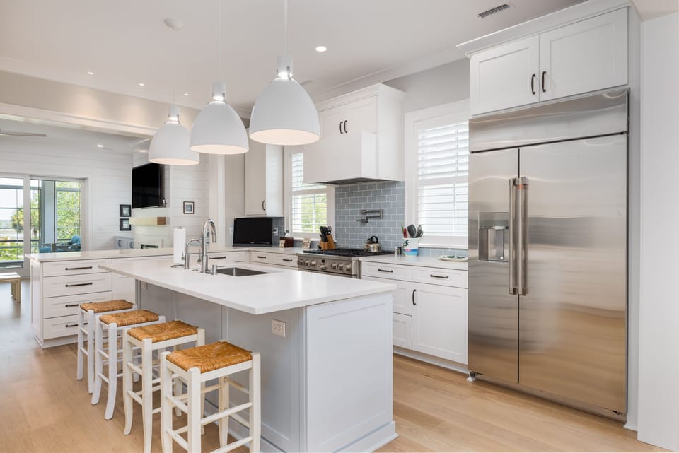 Airy Kitchen highlighting ample counter space, fully equipped kitchen