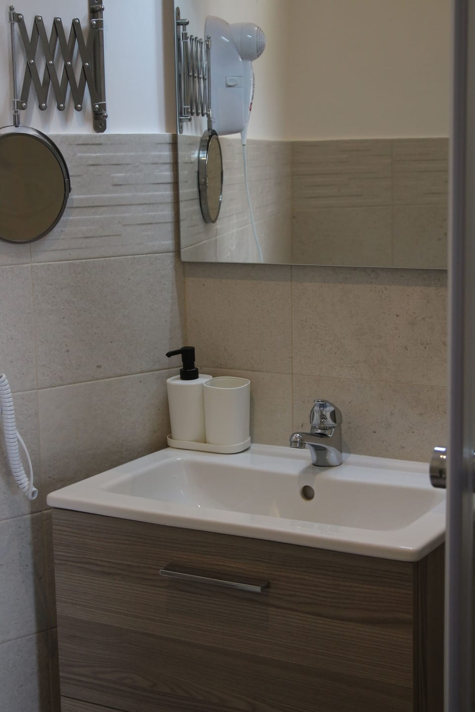 Shower, rainfall showerhead, hair dryer, bidet