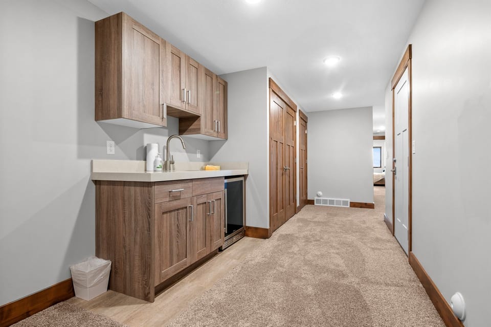Convenient kitchenette in the lower-level living area
