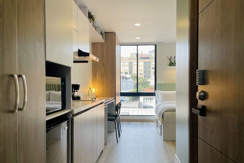 Apartment (309) | Private kitchen | Fridge, microwave, coffee/tea maker, electric kettle