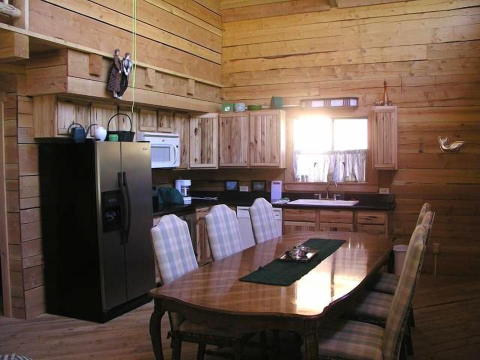 Deluxe Cabin, 2 Bedrooms, 2 Bathrooms, River View | Private kitchen | Fridge, microwave, coffee/tea maker, cookware/dishes/utensils