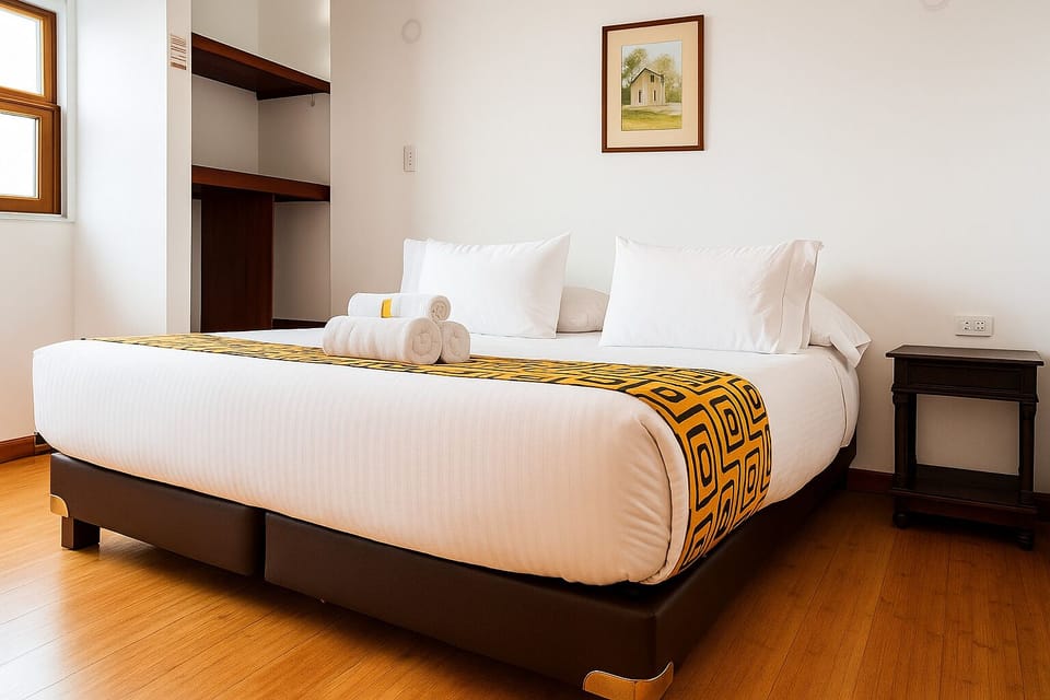 1 bedroom, premium bedding, down comforters, soundproofing