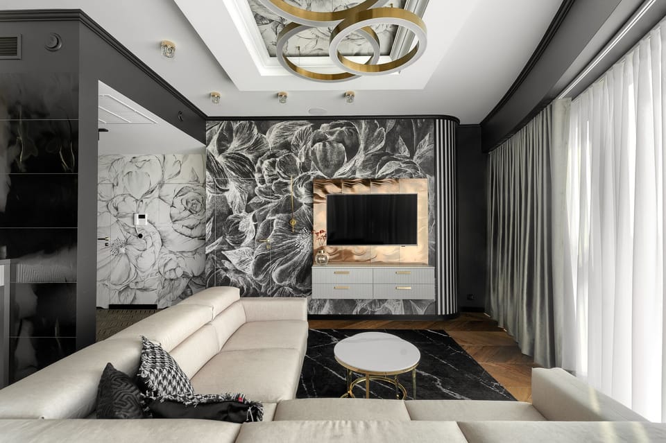 Elite Apartment | Living room | 150-cm flat-screen TV with cable channels