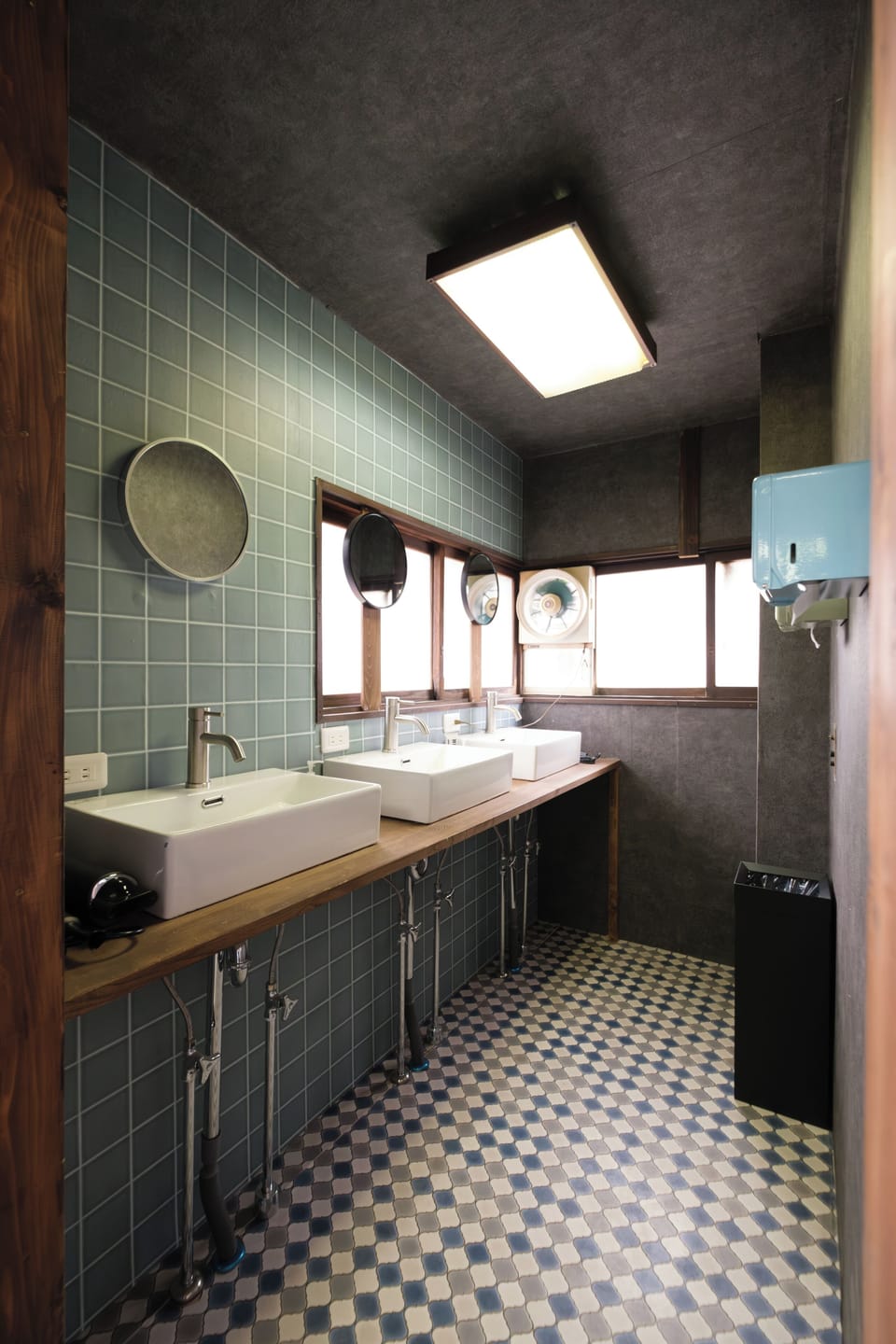 Shower, slippers, towels