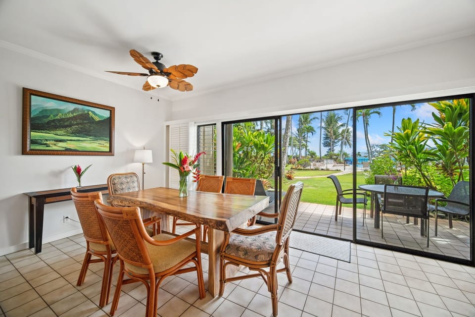 Dining area with ocean views