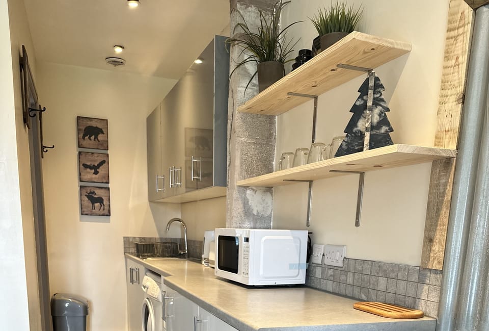 Apartment | Private kitchen | Fridge, microwave, oven, stovetop