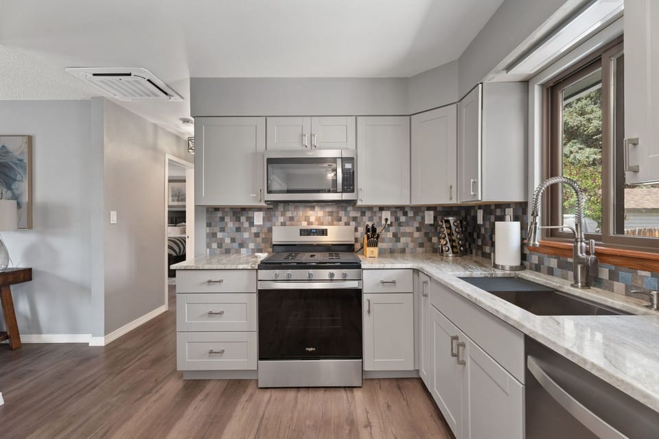 Fully-equipped Kitchen with Stainless Steel Appliances