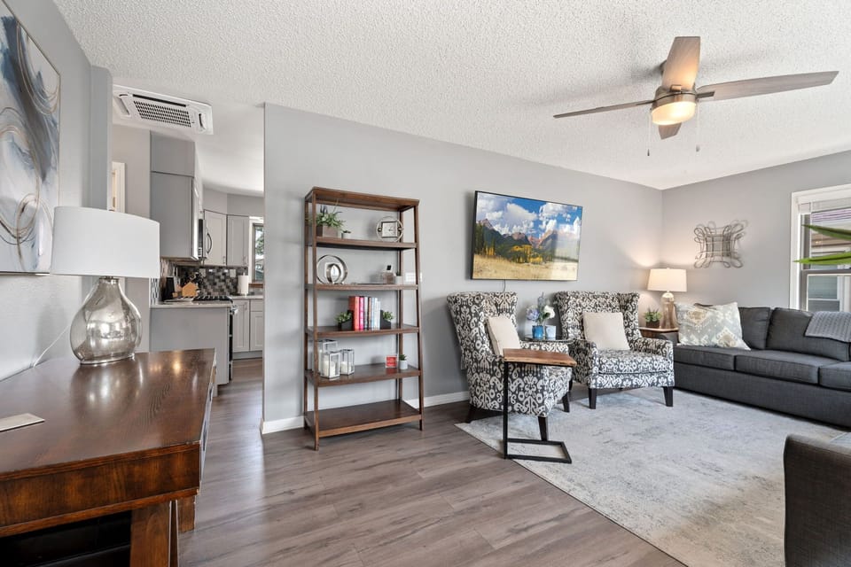 Light-filled Living Room | 65" Smart TV with Streaming Capabilities