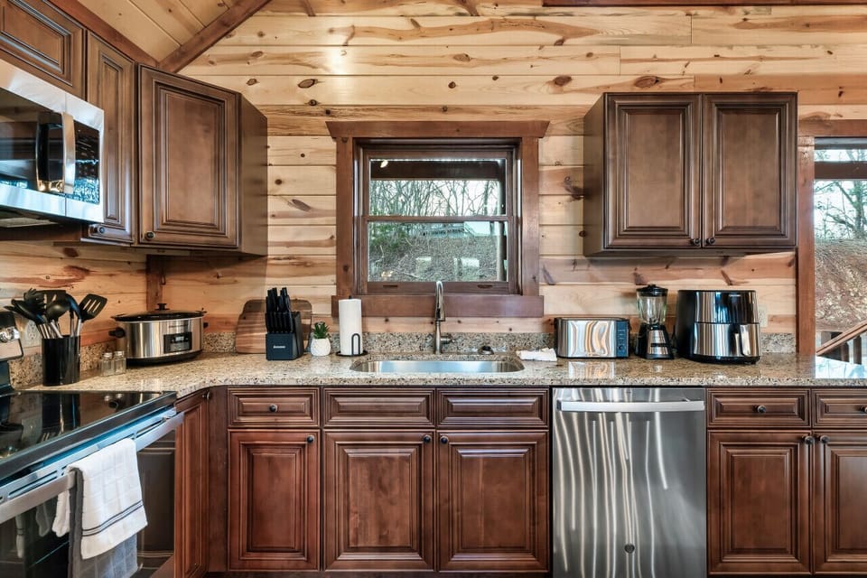 Spacious and fully-stocked kitchen