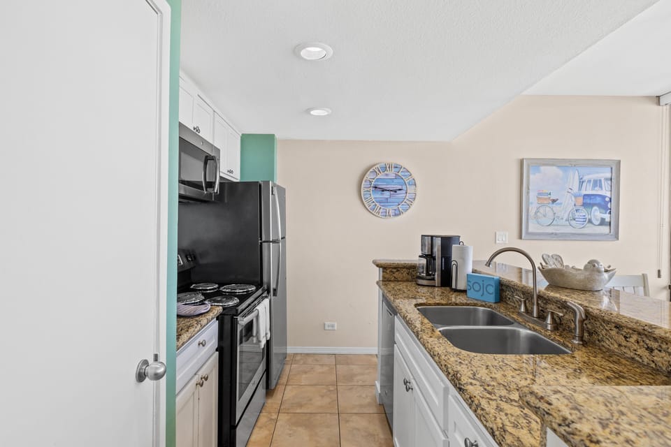 Stainless steel appliances equipped