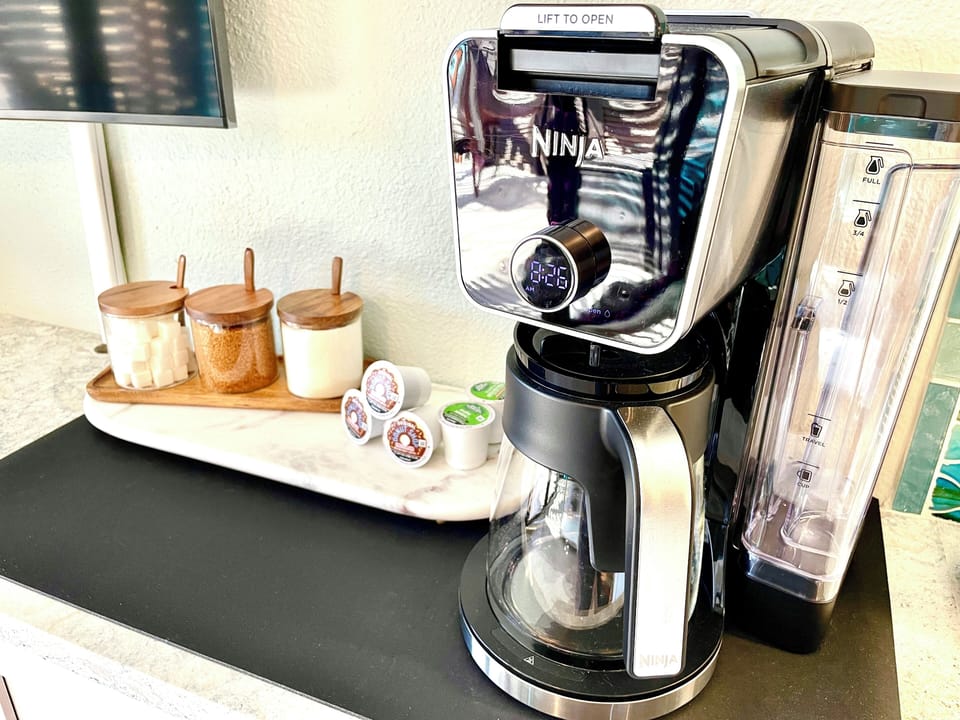 Bring your favorite coffee or try a sample. K-cup, pot brewing & hot water!