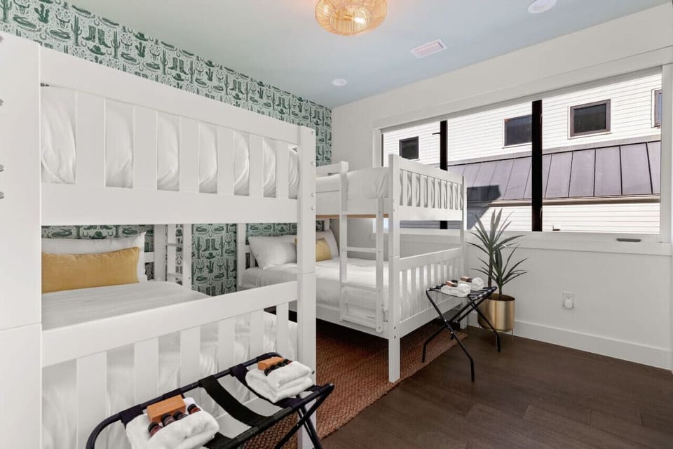 Twin and Queen bunk beds in the second floor Bunk room.
