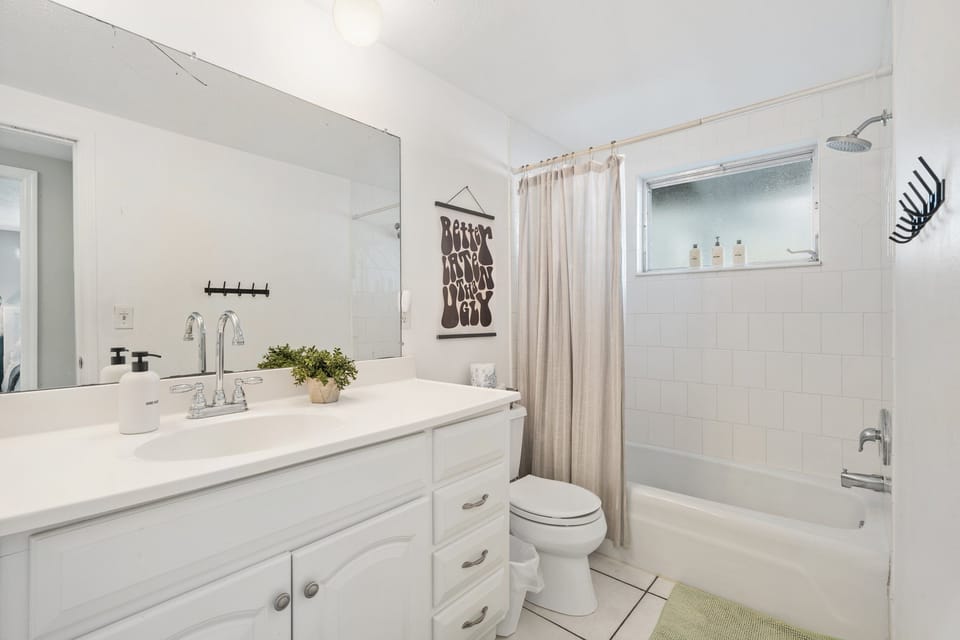Bathroom 2: Full bath with tub + shower combo