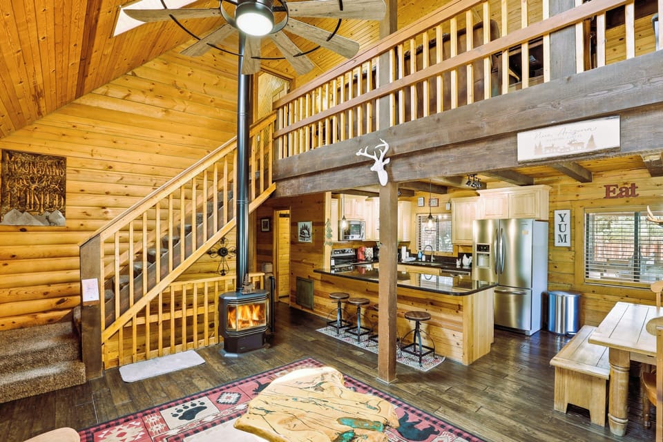 Living room and kitchen.