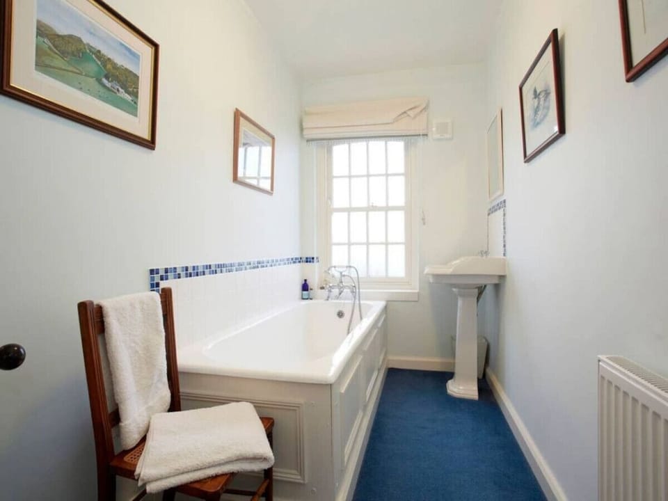 The bathroom with the deep bath