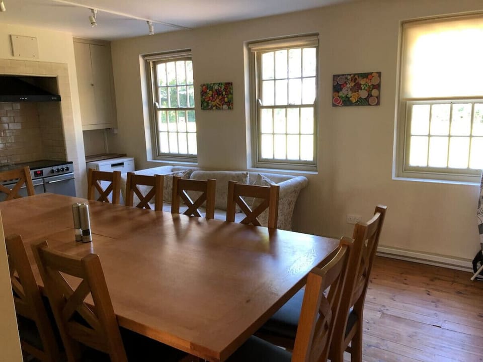 The fully equipped kitchen and farm house table