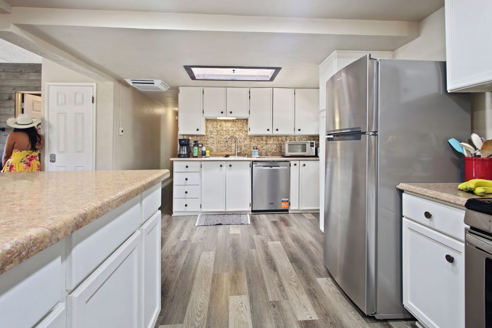 Well-equipped kitchen makes  for preparing trail snacks to shared meals easy